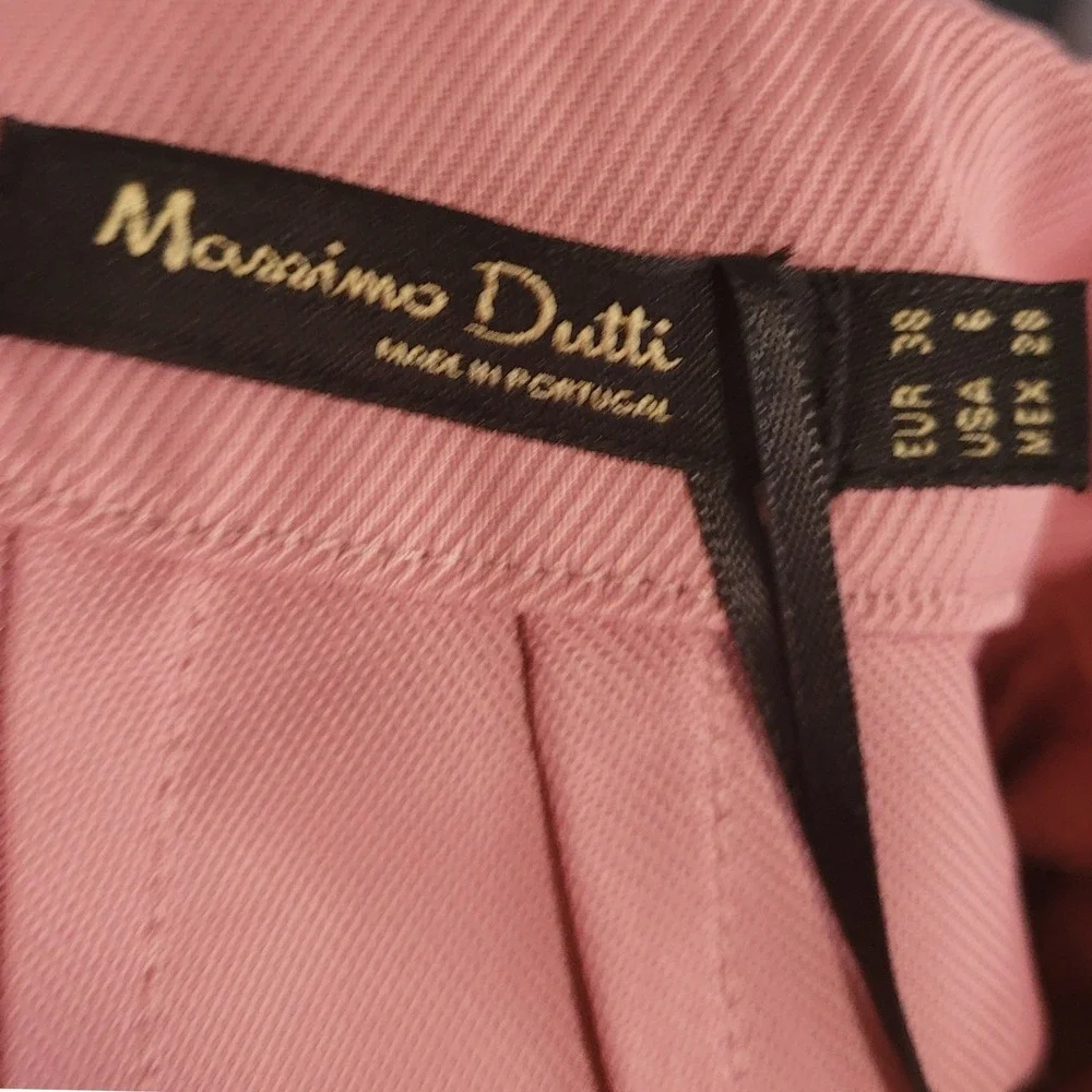 Massimo‎ Dutti Pink Jumpsuit 6 NWT Viscose Twill Wide Leg Sculptural Tie Back